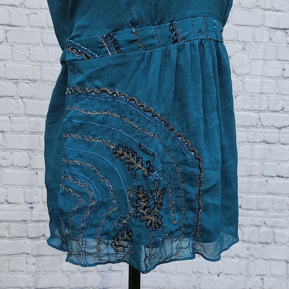 Motherhood Maternity sleeveles embellished blouse teal Small‎ - Picture 4 of 8